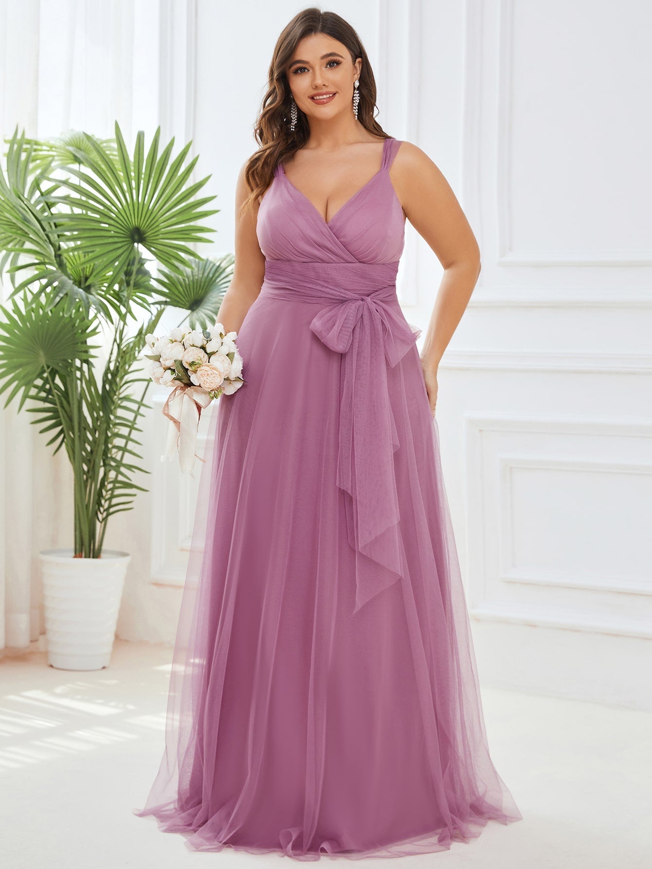 Vestido de Festa Plus Size Lilas