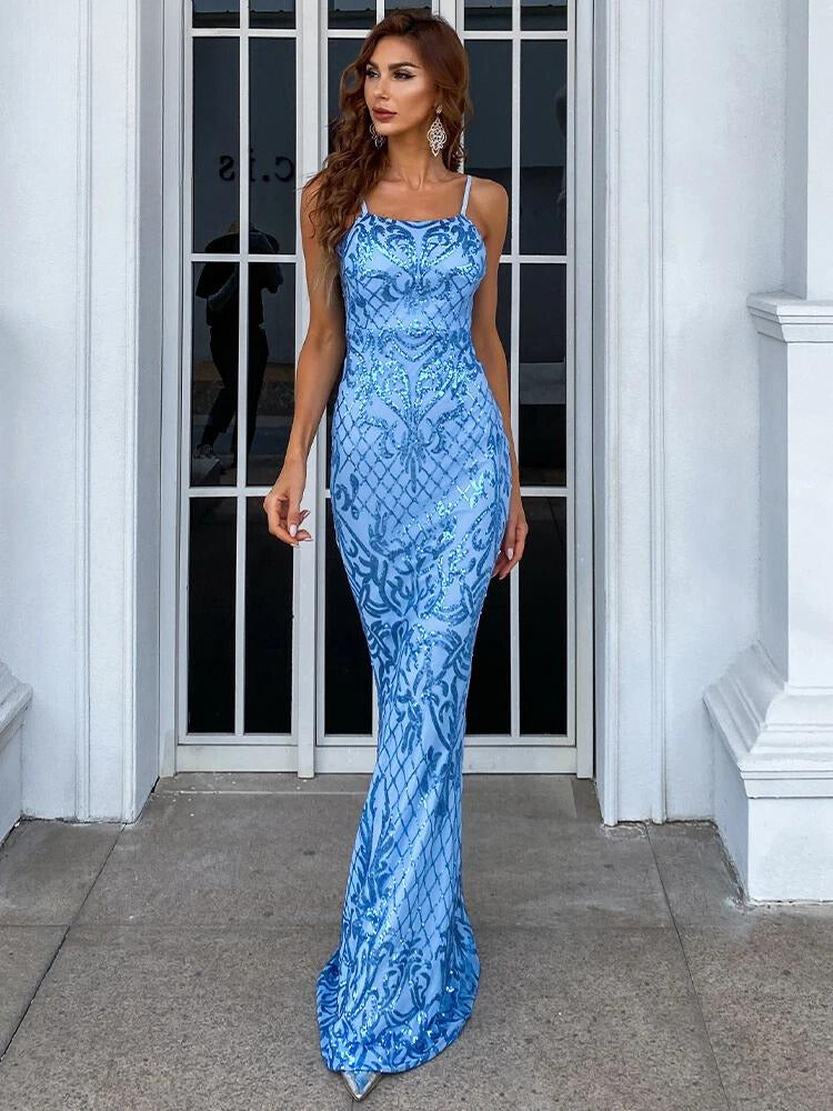 Vestido de Festa Longo Azul Serenity