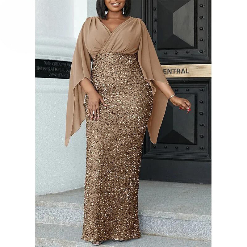 Vestido de Festa Plus Size Dourado