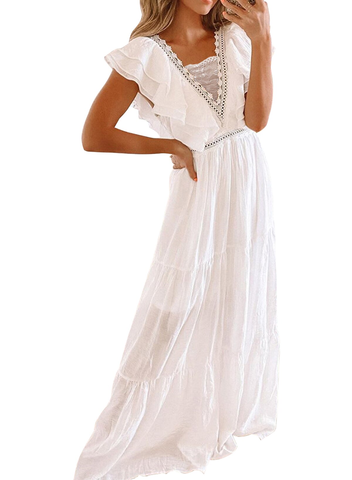 Vestido longo branco elegante