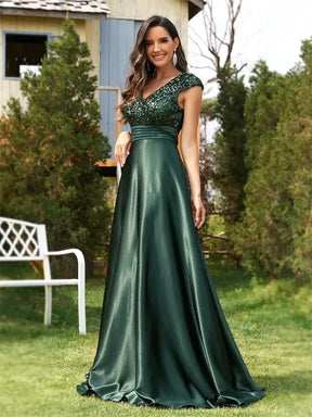 Vestido de Festa Plus Size Longo Verde Esmeralda