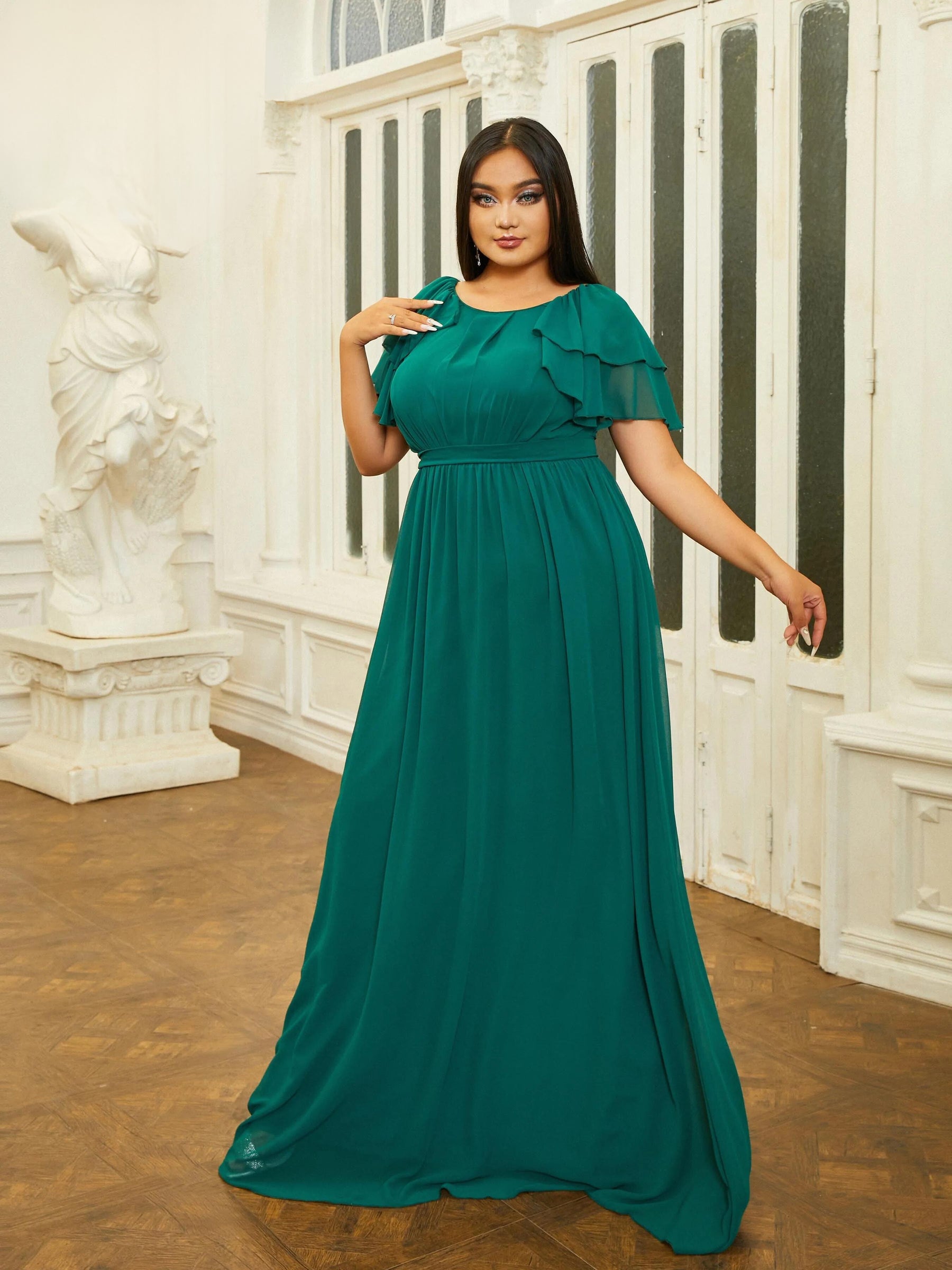 Vestido de Festa Verde Plus Size