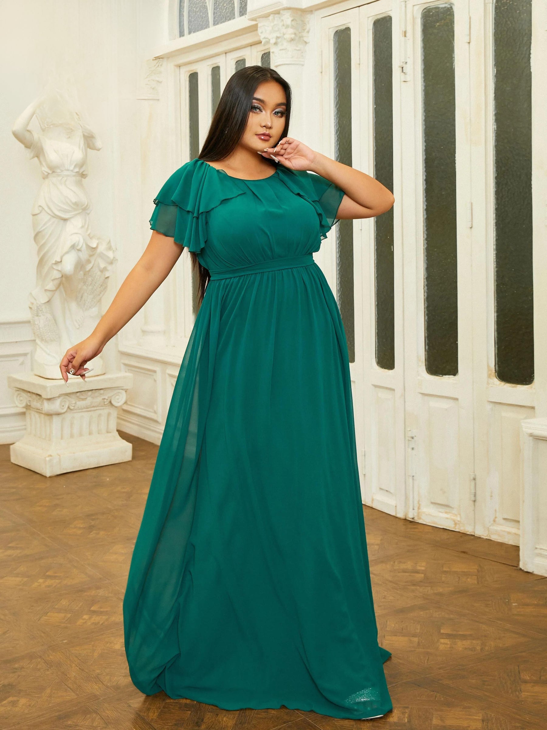 Vestido de Festa Verde Plus Size