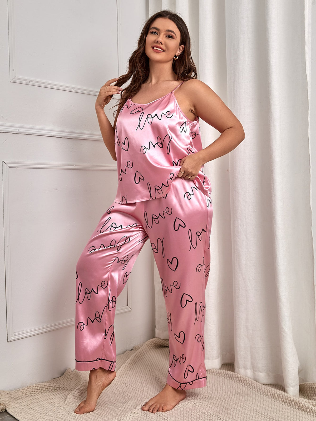 Conjunto Pijama Longo Love Plus Size